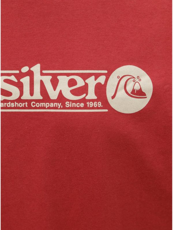 Červené regular fit tričko s potlačou Quiksilver