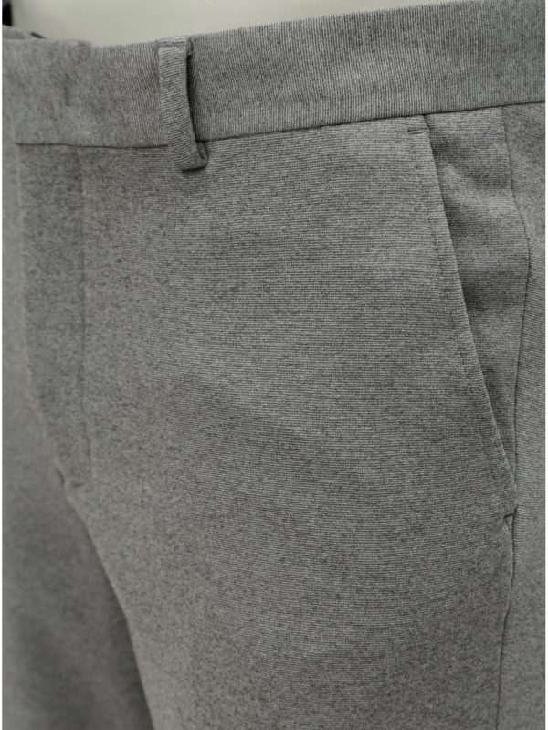 Sivé melírované skrátené skinny fit nohavice Selected Homme Jersey