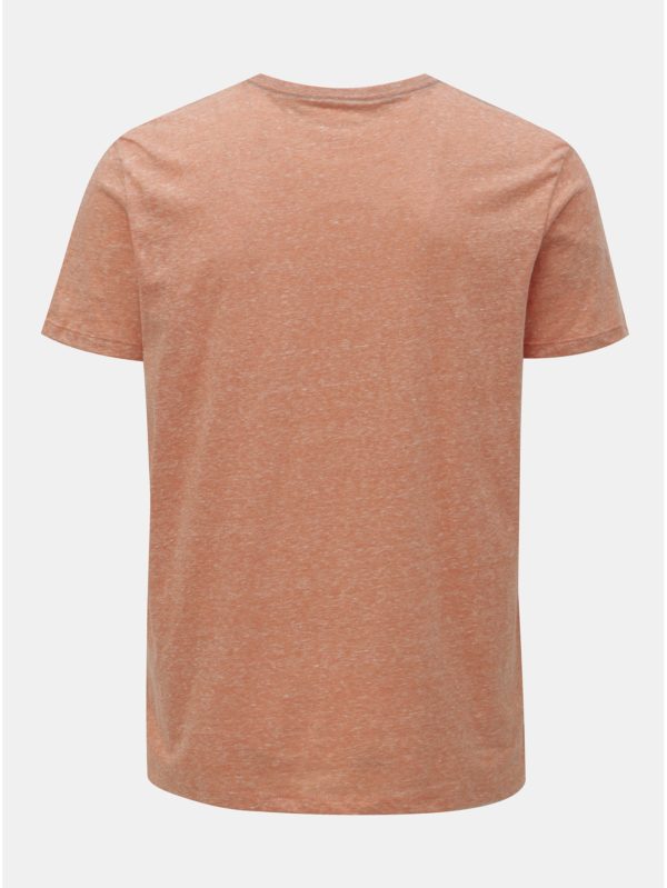 Oranžové melírované modern fit tričko s vreckom Quiksilver