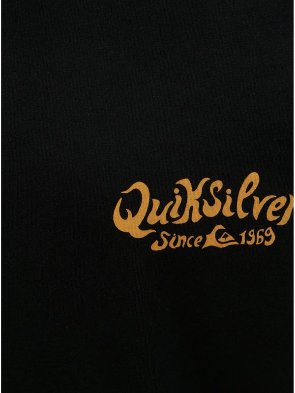 Čierne modern fit tričko s potlačou na chrbte Quiksilver