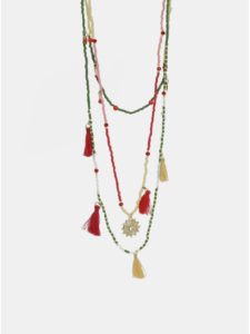 Červeno–zelený náhrdelník Pieces Benina
