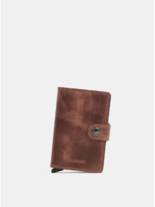 Hnedá kožená peňaženka s puzdrom na karty Secrid