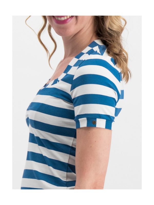 Bielo–modré pruhované tričko Blutsgeschwister Logo Stripe