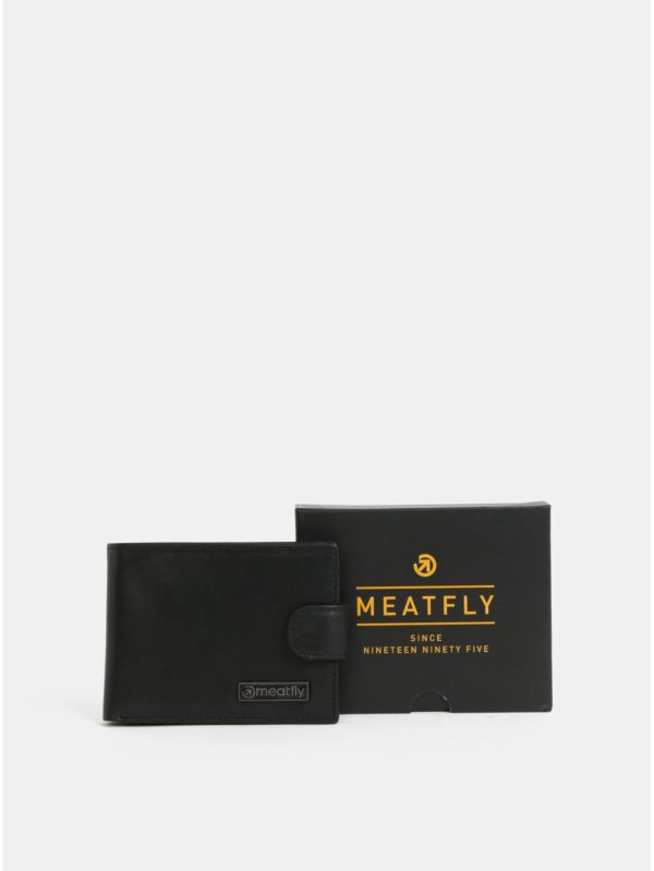 Čierna pánska kožená peňaženka Meatfly Riker
