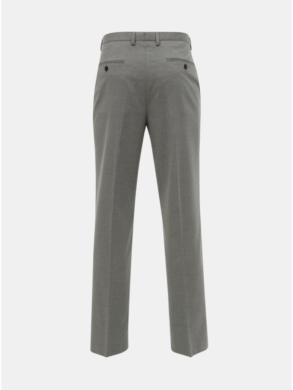 Sivé oblekové tailored fit nohavice Burton Menswear London