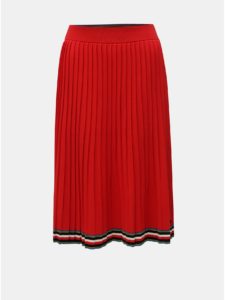 Červená plisovaná sukňa Tommy Hilfiger Jessah