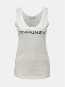 Biele dámske tielko s nápisom Calvin Klein Jeans