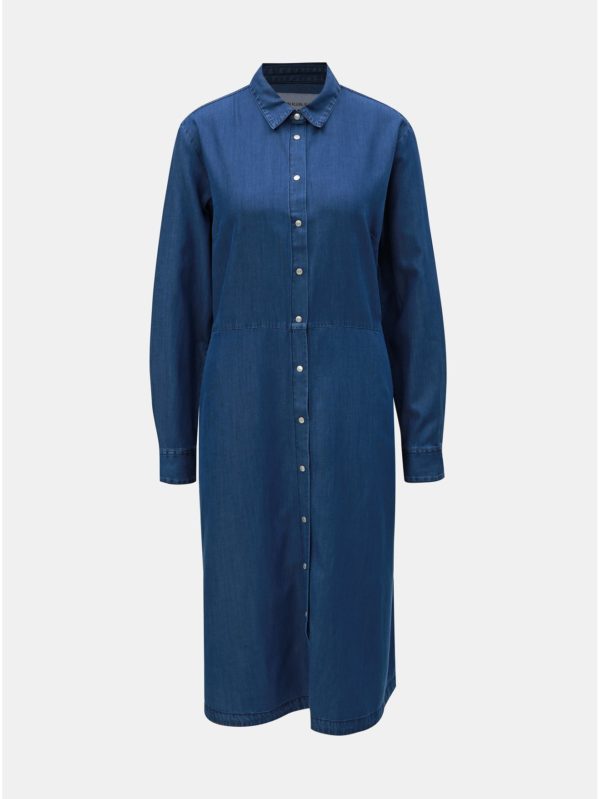 Modré rifľové košeľové šaty Calvin Klein Jeans