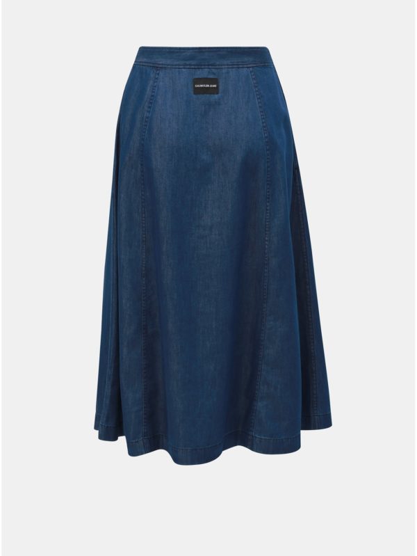 Modrá rifľová sukňa Calvin Klein Jeans