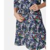 Tmavomodré kvetované košeľové šaty Tom Tailor Denim