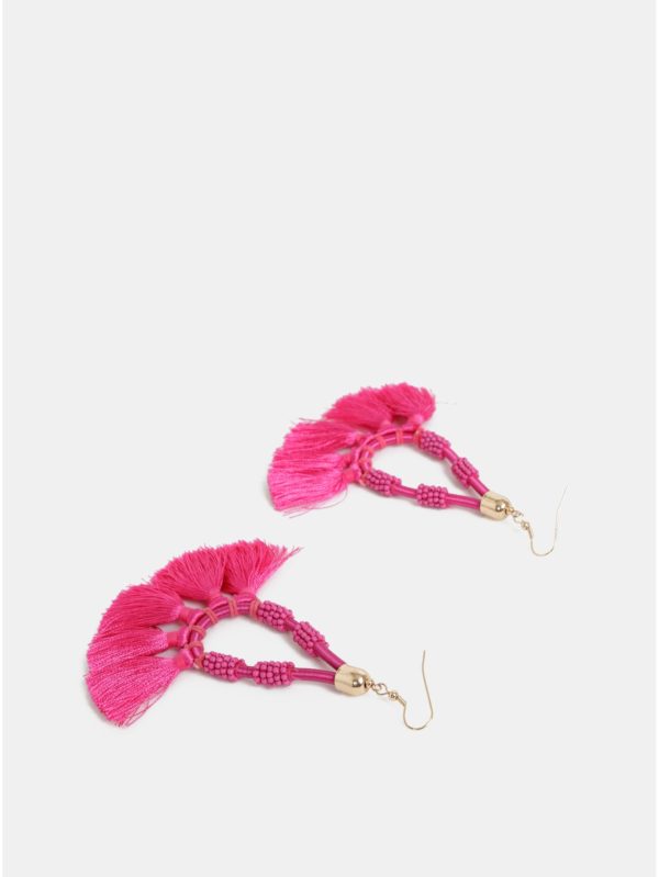 Ružové náušnice so strapcami Pieces Bemma