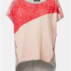 Sivo–ružové vzorované tričko s flitrami Desigual Potomac