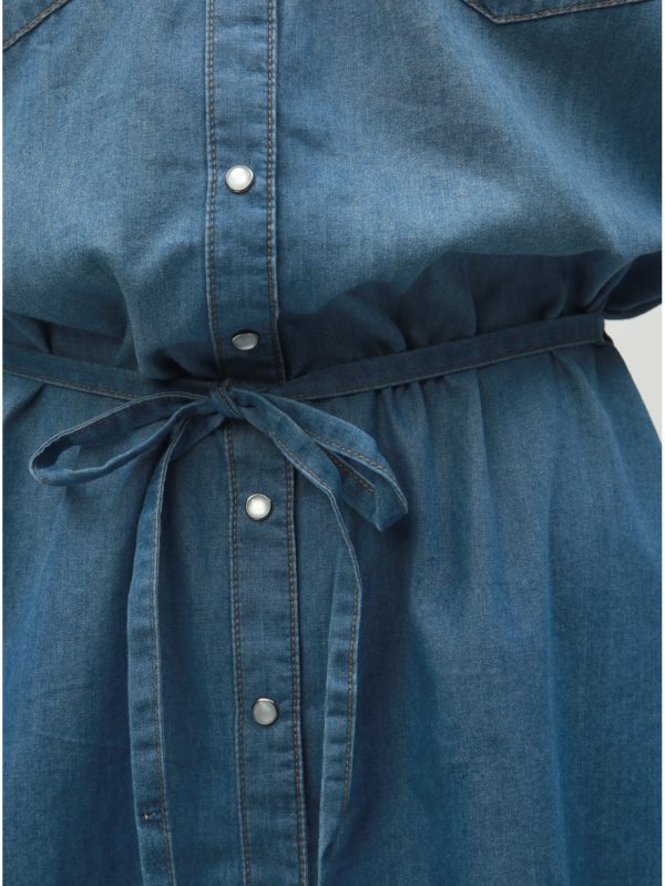 Modré rifľové košeľové šaty Jacqueline de Yong Shinest