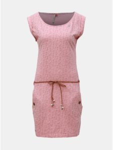 Ružové bodkované šaty s opaskom Ragwear Tag Dots