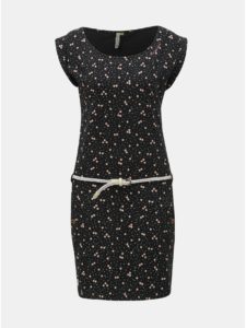 Čierne vzorované šaty s opaskom Ragwear Tag