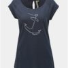 Tmavomodré dámske tričko s potlačou Ragwear Sea Breeze
