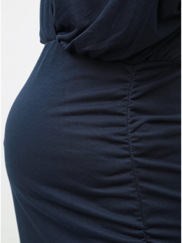 Tmavomodré tehotenské šaty vhodné na dojčenie Mama.licious