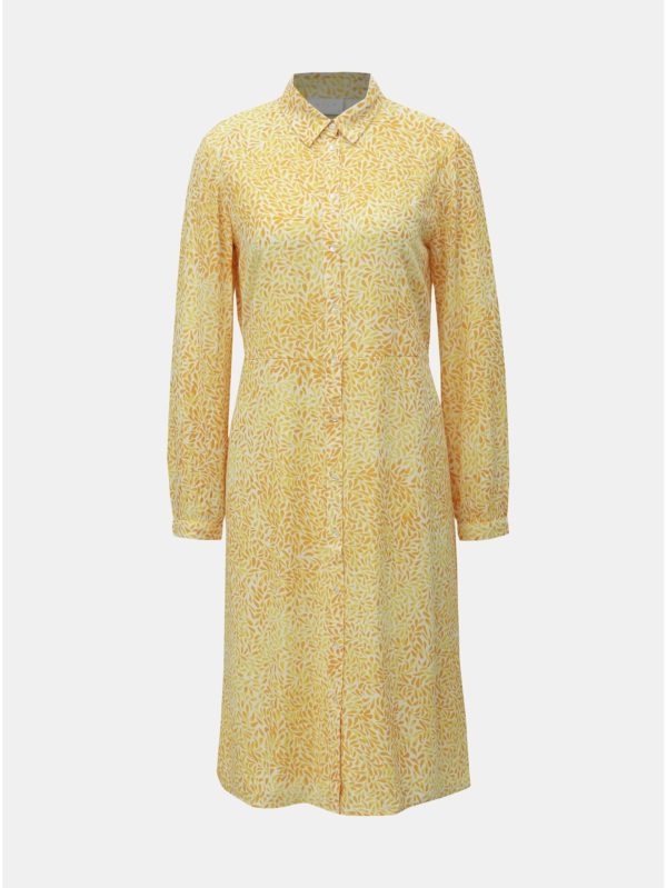 Žlté vzorované košeľové šaty VILA Osaly