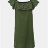 Zelené šaty s madeirou a odhalenými ramenami Dorothy Perkins