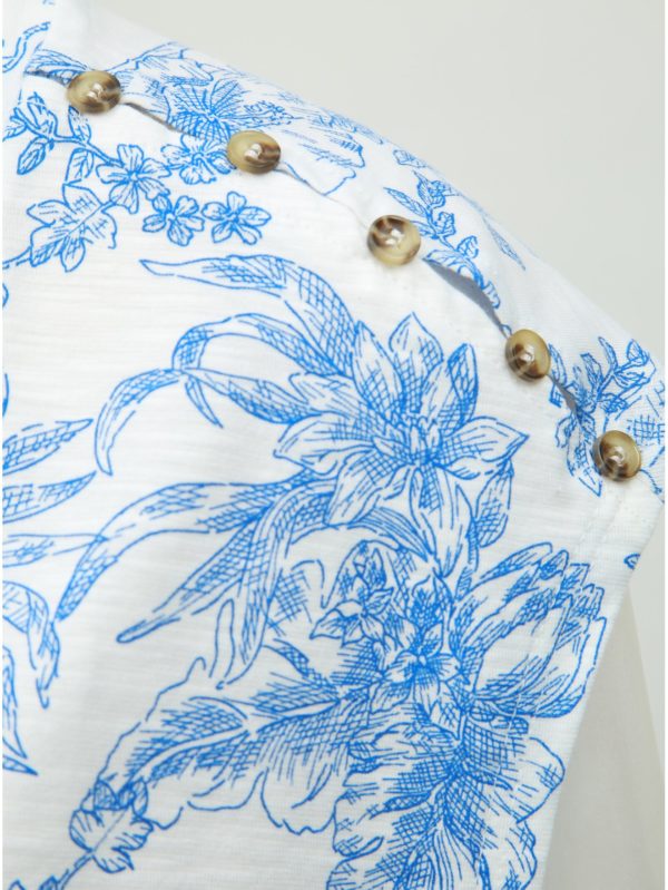Modro–biele kvetované tričko Dorothy Perkins
