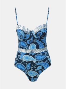 Modré vzorované jednodielne plavky Dorothy Perkins