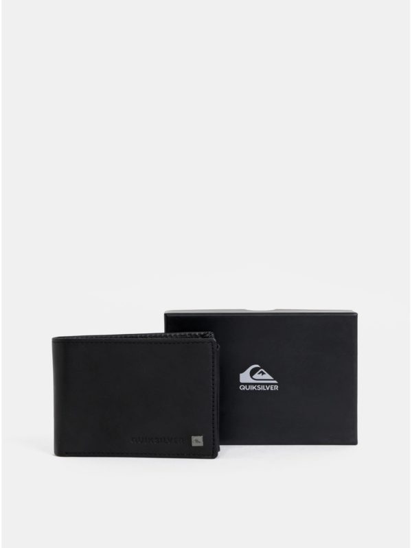 Čierna kožená peňaženka Quiksilver Curve Cutter