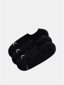 Balenie troch párov čiernych pánskych členkových ponožiek Calvin Klein Jeans