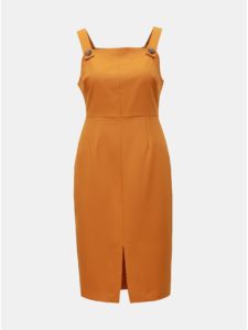 Oranžové puzdrové šaty na ramienka Dorothy Perkins Petite