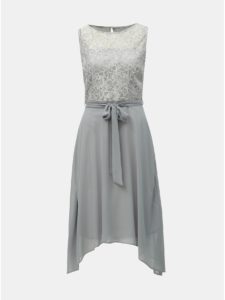 Svetlosivé šaty s čipkou Billie & Blossom
