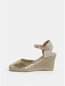 Sandále na plnom podpätku v zlatoružovej farbe Dorothy Perkins