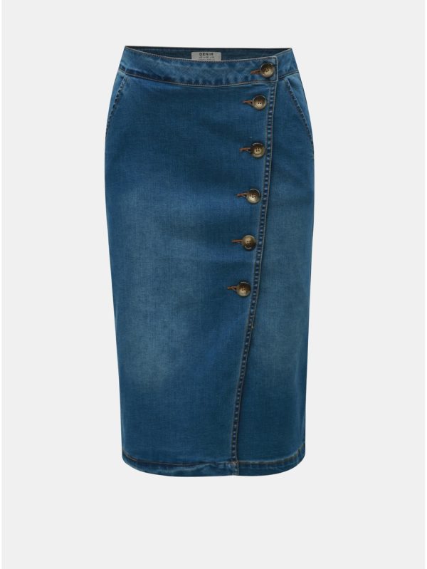 Modrá rifľová sukňa s gombíkmi Dorothy Perkins