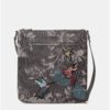Sivá crossbody kabelka s nášivkami Desigual Wallpaper Kaua