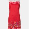 Červené kvetované ľanové šaty Desigual Patrice