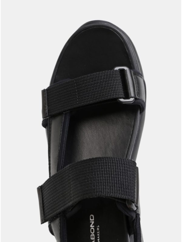 Čierne dámske kožené sandále na platforme Vagabond Lori