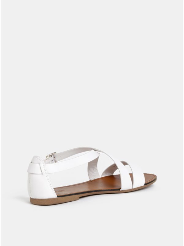 Biele dámske kožené sandále Vagabond Tia
