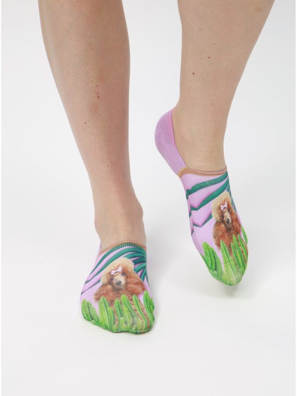 Svetlofialové dámske vzorované ponožky XPOOOS