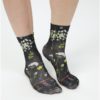 Čierne dámske kvetované ponožky XPOOOS