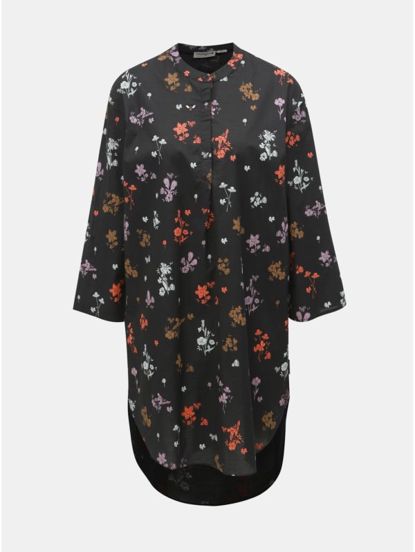 Čierne kvetované košeľové šaty Maloja Fontana