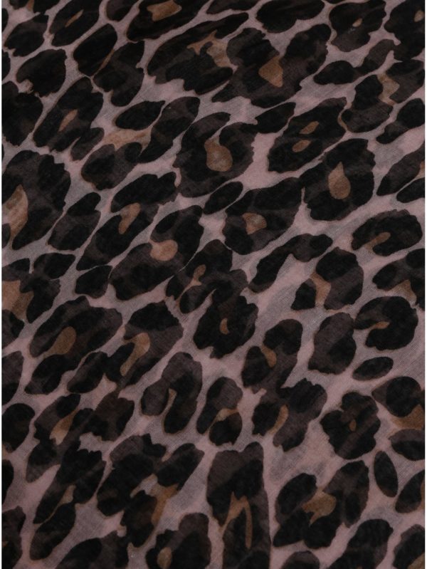 Hnedo–čierna šatka s leopardím vzorom Pieces Carrie