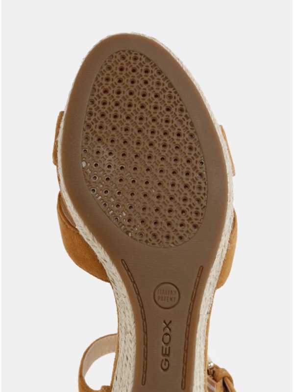 Hnedé dámske semišové sandálky Geox Soleil