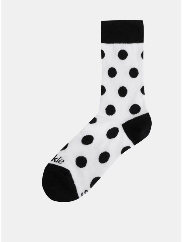 Čierno–biele bodkované ponožky Fusakle Guličkár Dzekson