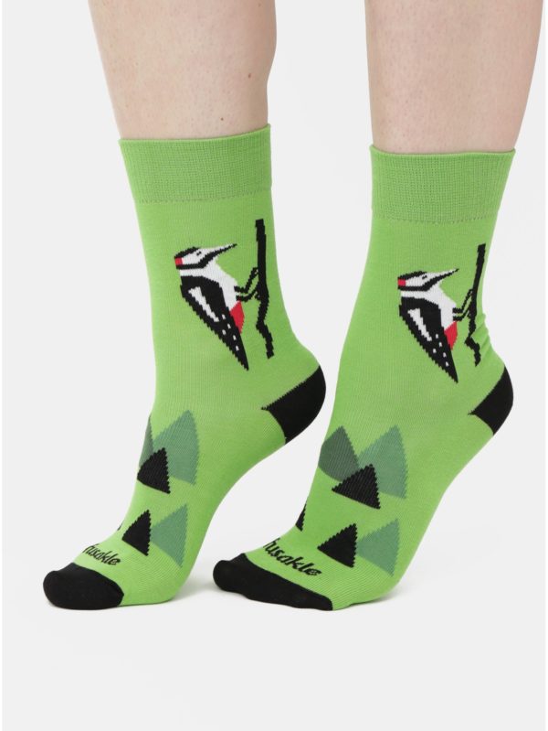 Zelené vzorované ponožky Fusakle Datel