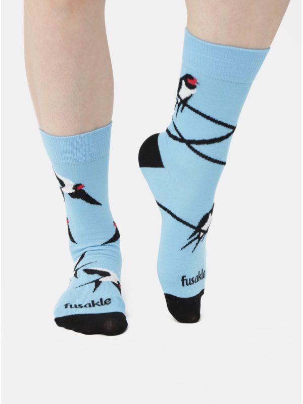 Modré vzorované ponožky Fusakle Lastovička
