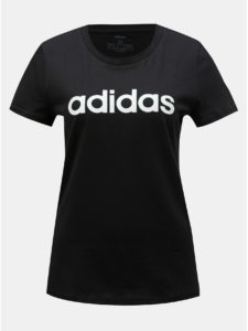 Čierne dámske slim fit tričko s potlačou adidas CORE