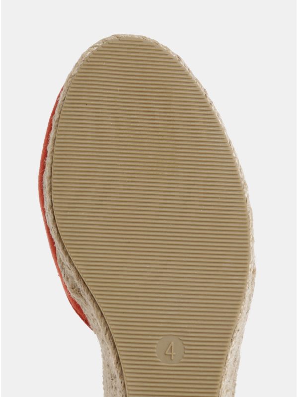 Červené sandále na plnom podpätku v semišovej úprave Dorothy Perkins