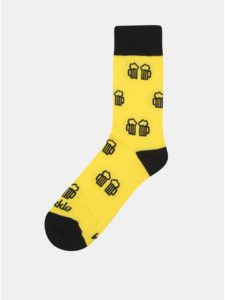 Žlté vzorované ponožky Fusakle Na zdravi