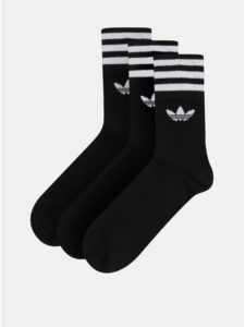 Balenie troch párov čiernych pánskych ponožiek adidas Originals