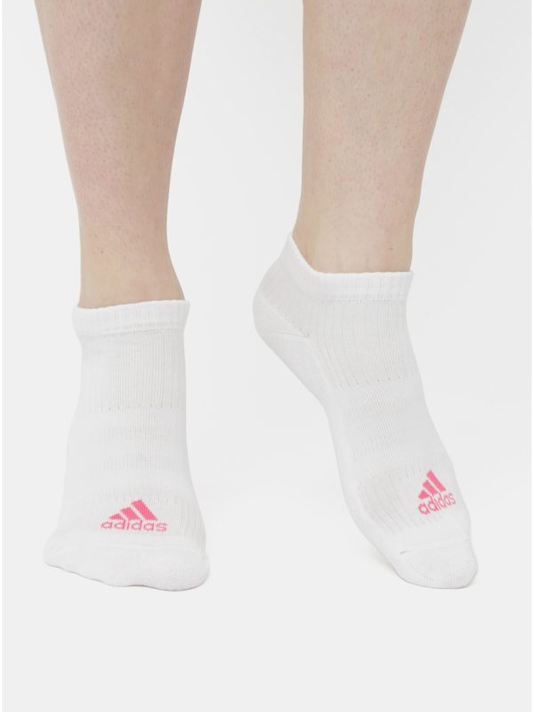 Balenie troch párov dámskych ponožiek v bielej a ružovej farbe adidas Performance