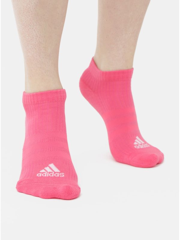 Balenie troch párov dámskych ponožiek v bielej a ružovej farbe adidas Performance
