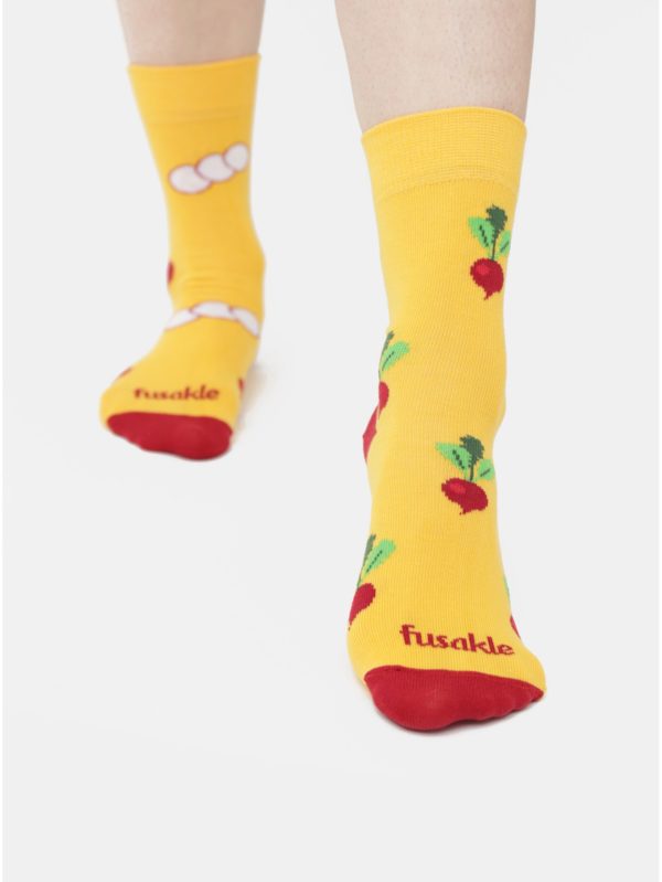 Žlté vzorované ponožky Fusakle Reďkvička